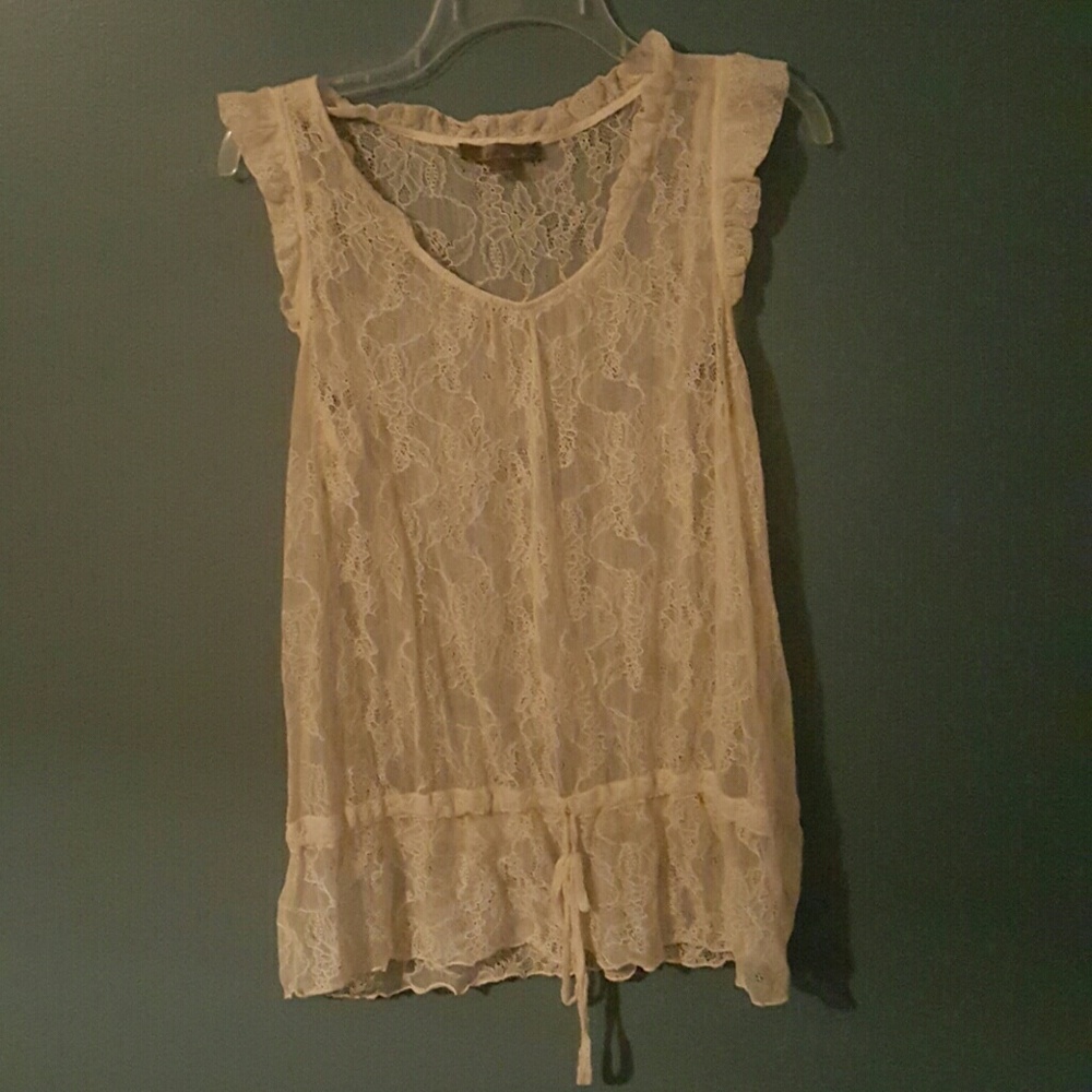 Sheer Lace Taupe Top